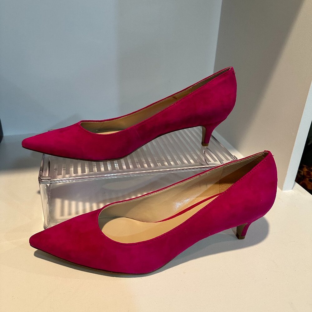 Nine West Fuchsia Pointed-Toe Kitten Heels